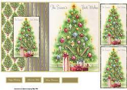 Christmas Tree and Gifts Fold Back Card with Toppers