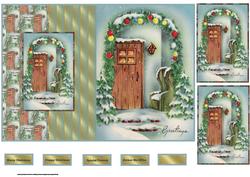 Christmas Lights Fold Back Card with Toppers