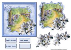 Bluebell Wood Card with a Topper and Decoupage