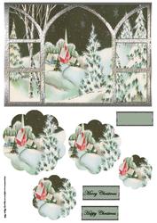 Stars at Night at Christmas Window View Card