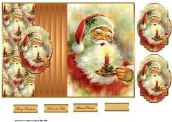 Traditional Santa Fold Back Card with Toppers
