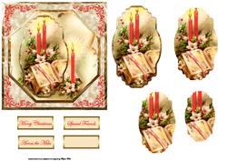 Christmas Candles Card with Shaped Layers
