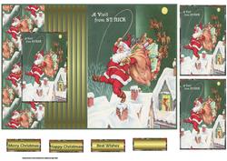 Santa on the Rooftops Fold Back Card
