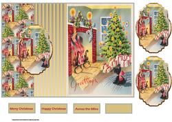 Roaring Fire and Christmas Tree Fold Back Card