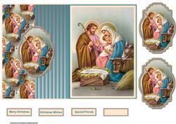 Nativity Vintage Christmas Fold Back Card
