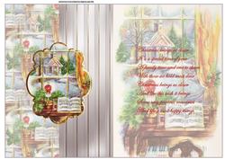 Scene from the Window Fold Back Card with Verse