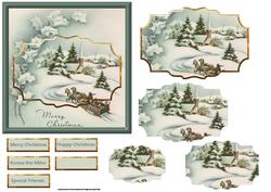 Sleigh Ride to Church Card Front with Pyramid Layers