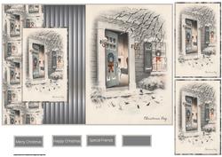 Open Door at Christmas Fold Back Card with Topper
