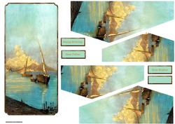 Sailing and Fishing Dl Card with Pyramid Layers