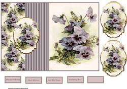 Vintage Pansy Fold Back Card