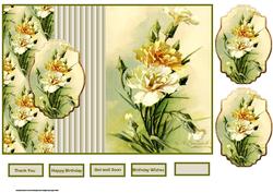 Carnation Fold Back Card with Toppers