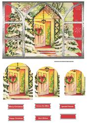 Welcome Christmas Glow Card with Pyramid Layers