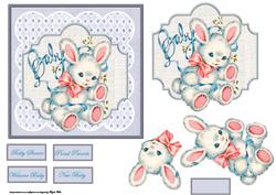 Baby Shower Card with a Topper and Decoupage