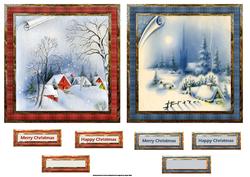 Winter Wonderland Card Fronts with Sentiment Tags