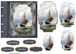 Sailing the Seas Card Front with Pyramid Layers