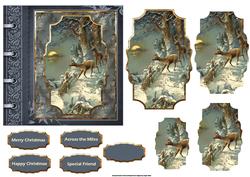 Deer Coming Down the Hill Card with Pyramid Layers