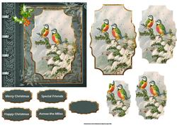 Birds in the Snow Card with Pyramid Layers