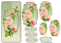 English Rose Dl Card with Stackers