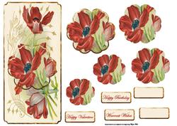Poppy with Love Dl Card with Topper