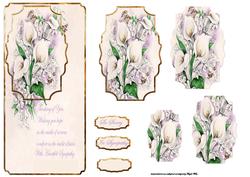 Peace Lily Dl Card with Shaped Pyramids