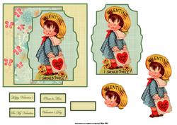 Sweet Little Valentine Card with Decoupage