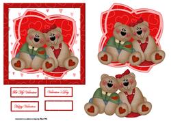 Teddy Bear Love Card with Decoupage
