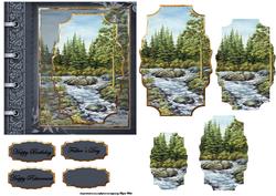 River Runs Fast Card with Shaped Layer for Depth