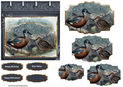 Ducks in the Moonlight Card with Shaped Layers