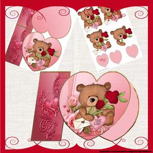 Teddy Bear Rose's Heart Card Mini Kit