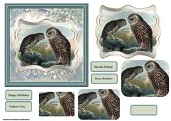 Owls at Dawn Card with Shaped Layers