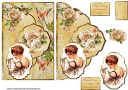 Vintage Lady Mock Envelope Card