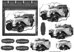 Classic Vintage Car Card with Shaped Stackers