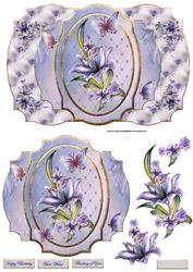 Winter Lilies Card with Decoupage