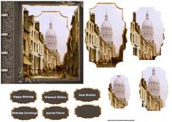 Street Scene in Boulogne Card with Shaped Layers