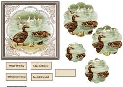 Ducks and Swans Swimming Card 3with Petal Stacker