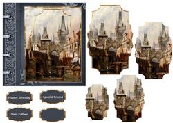 Charles Bridge Prague Card with Shaped Layers