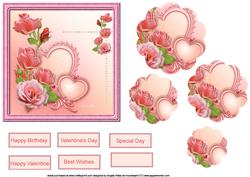 Hearts and Rose Card with Petal Stackers