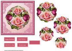 A Cluster of Roses Card with a Petal Stacker
