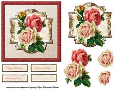 Vintage Rose Card with Decoupage