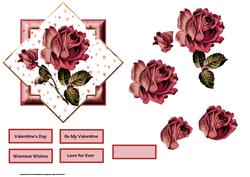 Valentine Rose Card with Decoupage