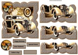Vintage Car Travel Card with Bottom Stackers