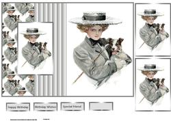 Sweet Little Dog Fold Back Card with Toppers
