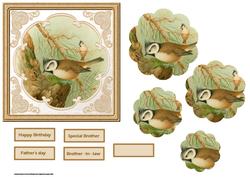 Crested Tit Bird Card with Petal Stackers