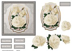 White Rose and Pearls Card and Decoupage