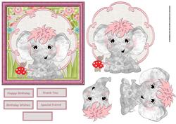 Ellie the Elephant Card with Decoupage