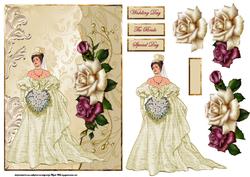 Victorian Wedding Card with Decoupage