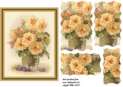 Vase of Peach Roses