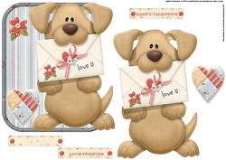 Puppy Love Over the Edge Card with Large Decoupage