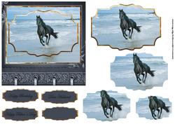 Black Stallion Card with Shaped Layers