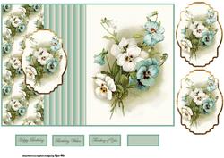 Pansy Fold Back Card with Toppers